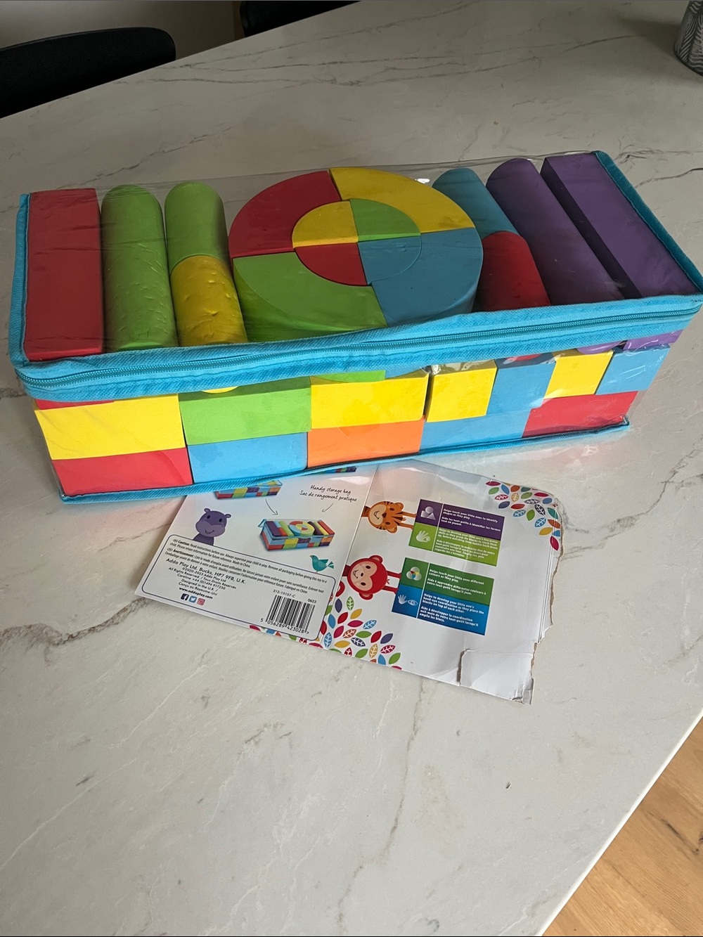 Soft Foam Building Block Set for Kids - Multicolor with Storage Case